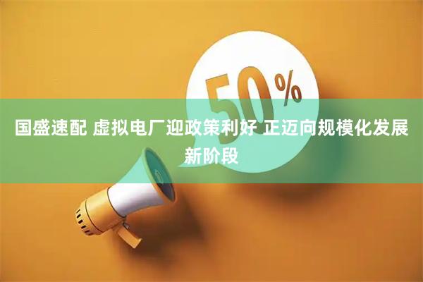 国盛速配 虚拟电厂迎政策利好 正迈向规模化发展新阶段