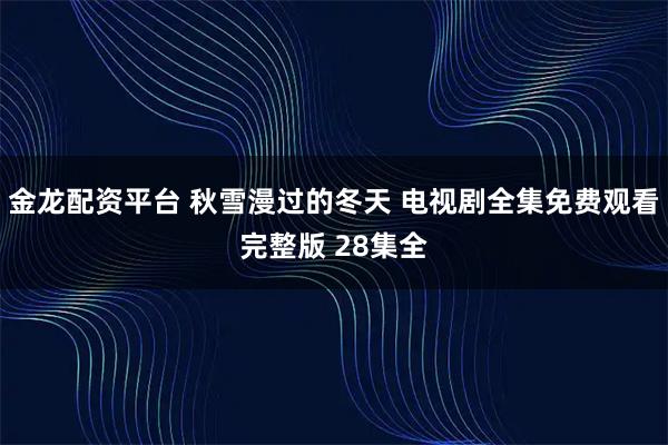金龙配资平台 秋雪漫过的冬天 电视剧全集免费观看完整版 28集全
