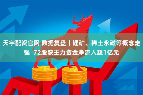 天宇配资官网 数据复盘丨锂矿、稀土永磁等概念走强  72股获主力资金净流入超1亿元